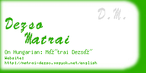 dezso matrai business card